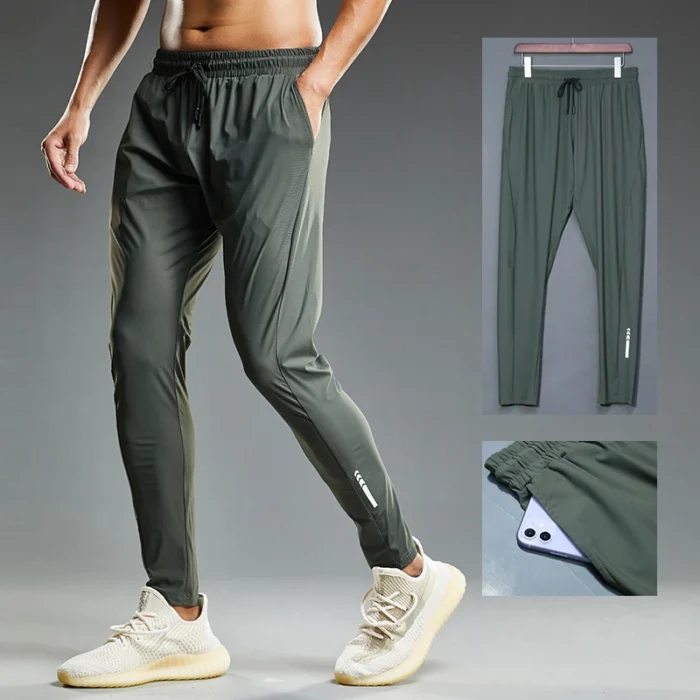 Summer Elastic Men Running Sport Pants Jogging