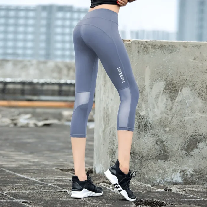 Women Fitness pants Tight Leggings Seamless High Waist Push Up mesh Legging - Image 2