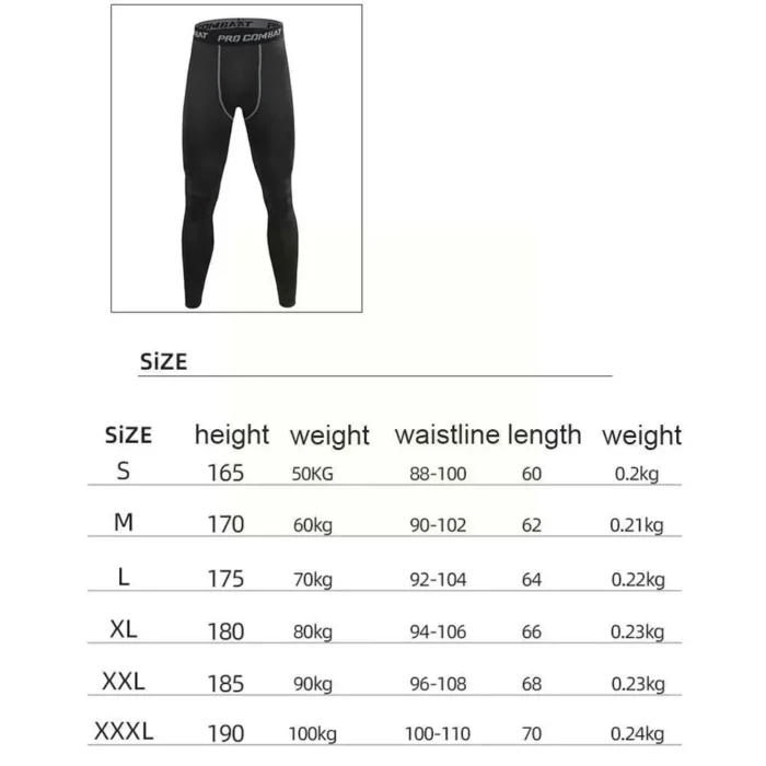 Men Compression Tight Leggings Running Sports Male Workout Bottoms Trousers - Image 5