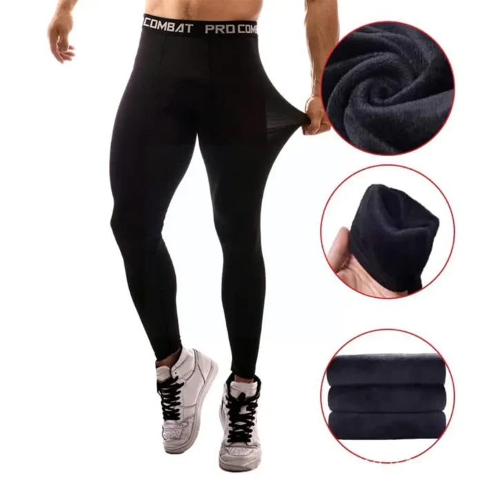 Men Compression Tight Leggings Running Sports Male Workout Bottoms Trousers - Image 2