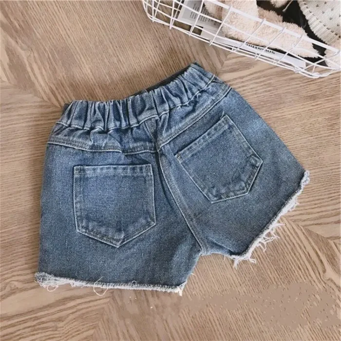 Fashion Baby Girl Casual Jean Shorts Ripped Holes Toddler - Image 3