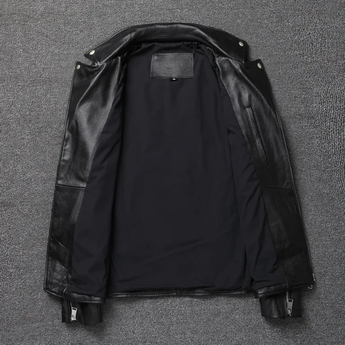 Winter 2022 New Motorcycle Style 100% Leather Jacket - Image 2