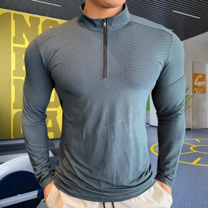 Mens Fitness Trainer Training Tshirts Tops Gym Workout Compression - Image 4