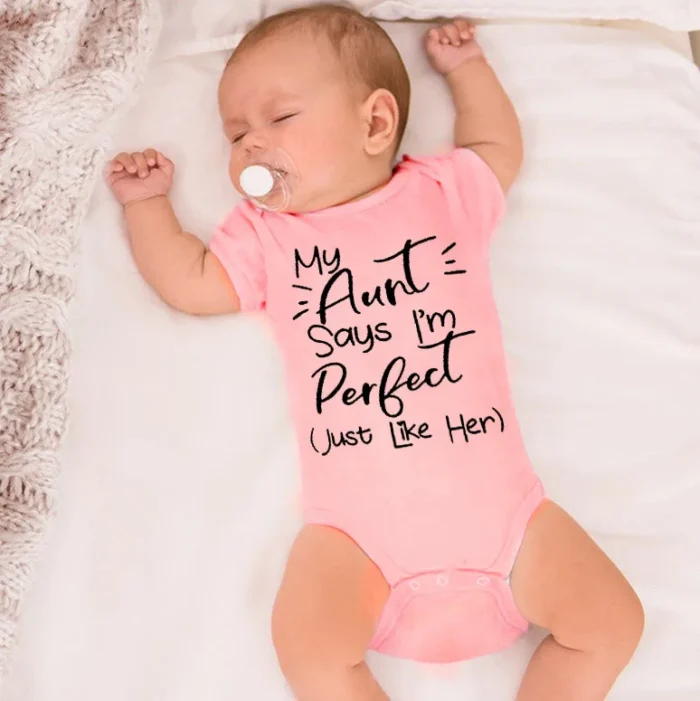 My Aunt Says I'm Perfect Letter Printed Infant Toddler