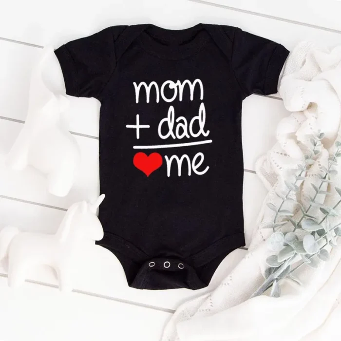 Mom Plus Dad Equals Me Baby Romper Clothes Boy Girl - Image 2