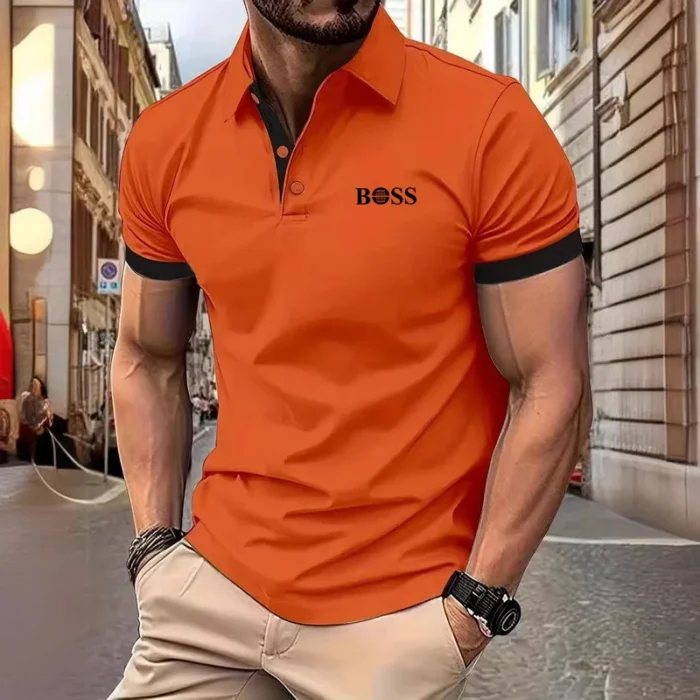 Summer Men's Casual Short-Sleeved Polo Shirt Office Fashion - Image 5