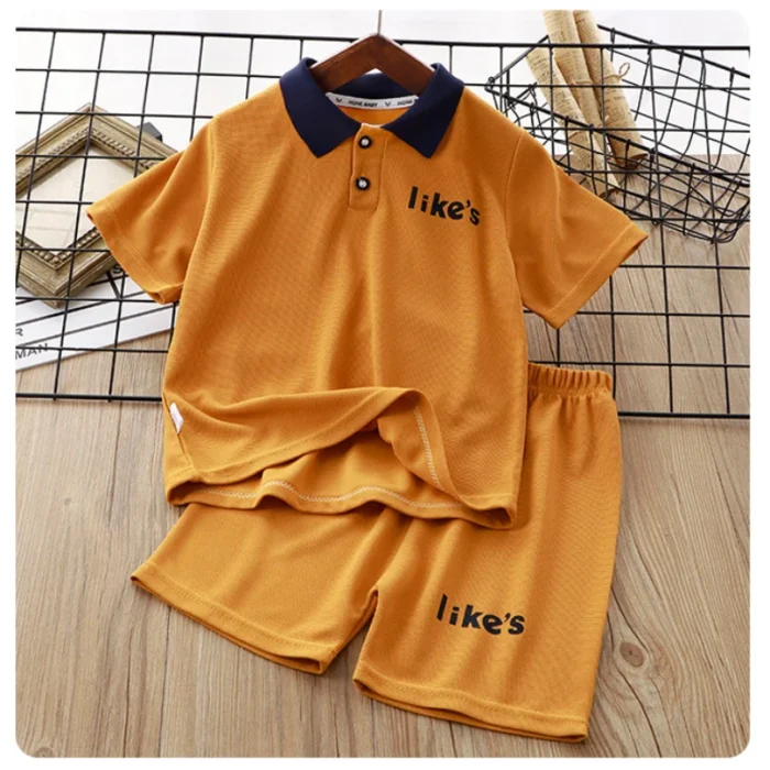 Summer Baby Boy Clothes Set Children Lapel Tshirts and Shorts 2pcs Suit Teenage - Image 5