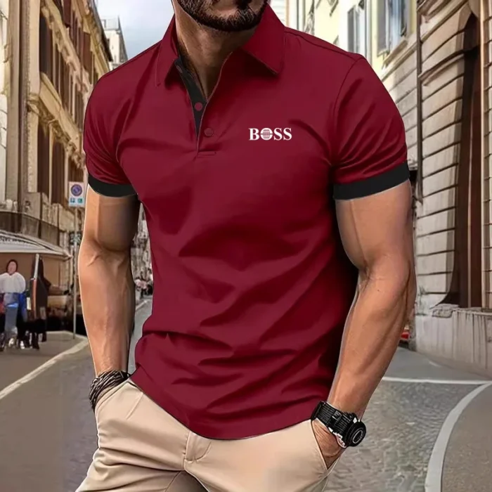 Summer Men's Casual Short-Sleeved Polo Shirt Office Fashion - Image 4