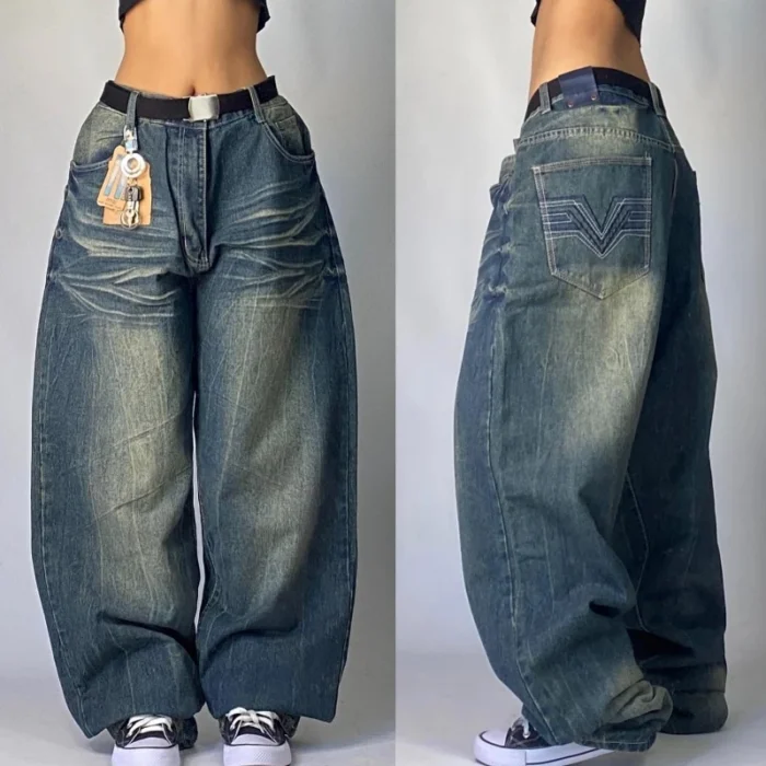 Streetwear New Fashion Oversized Print Baggy Jeans Y2K - Image 5