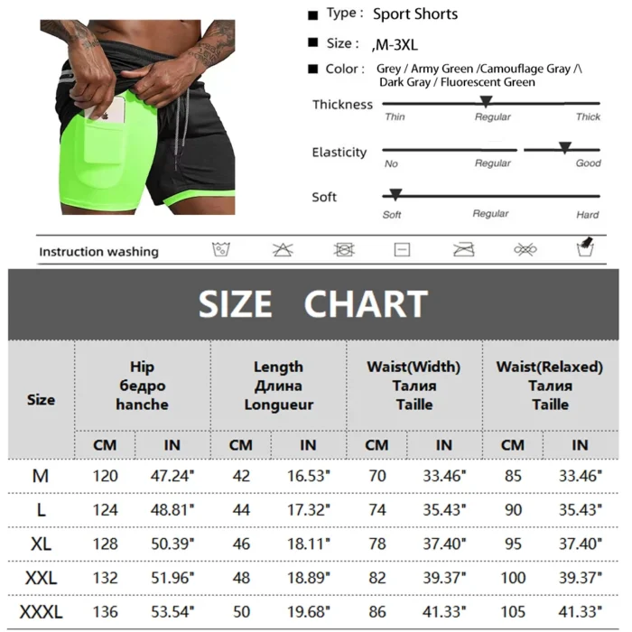 Men's Sport Shorts cool Sportswear Double-deck Running Shorts Summer - Image 2