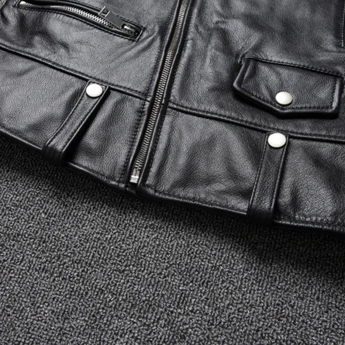 Winter 2022 New Motorcycle Style 100% Leather Jacket - Image 5