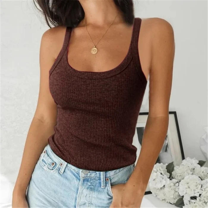 O Neck Summer Knit Vest Sleeveless Women Sexy - Image 3