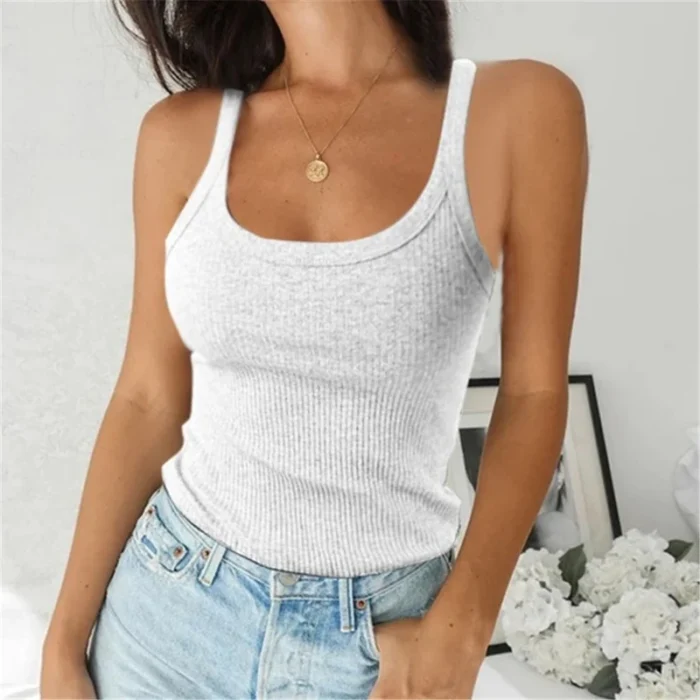 O Neck Summer Knit Vest Sleeveless Women Sexy - Image 2