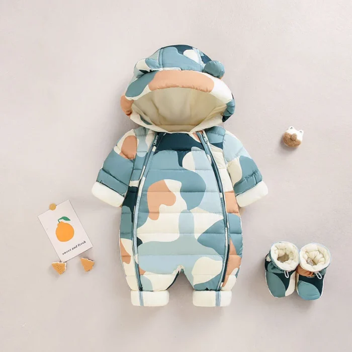 Children Autumn Winter Overall For Infant Down Cotton Thicken - Image 6