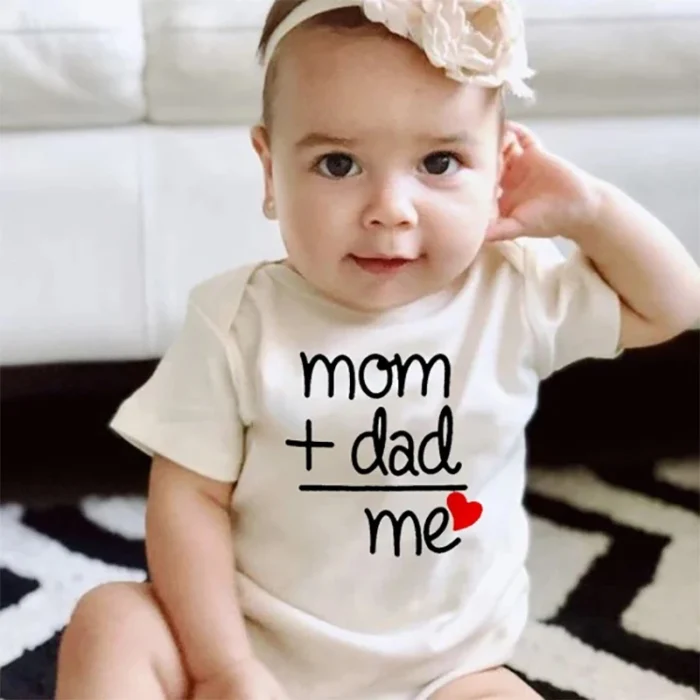 Mom Plus Dad Equals Me Baby Romper Clothes Boy Girl