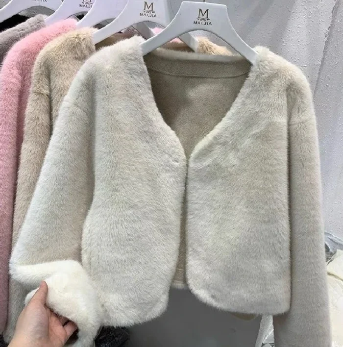 2024 Women's Faux Mink Fur Jacket Winter Warm Fashion Fur Jacket - Image 4