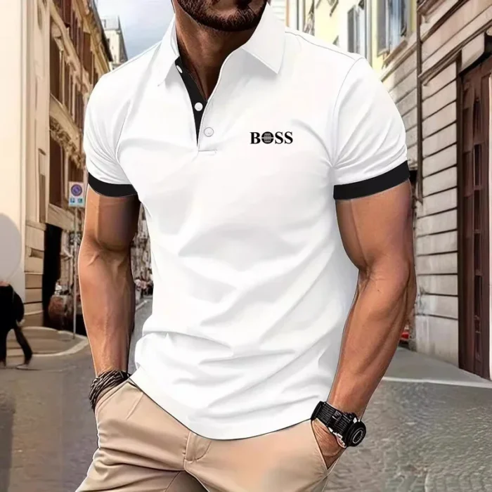 Summer Men's Casual Short-Sleeved Polo Shirt Office Fashion