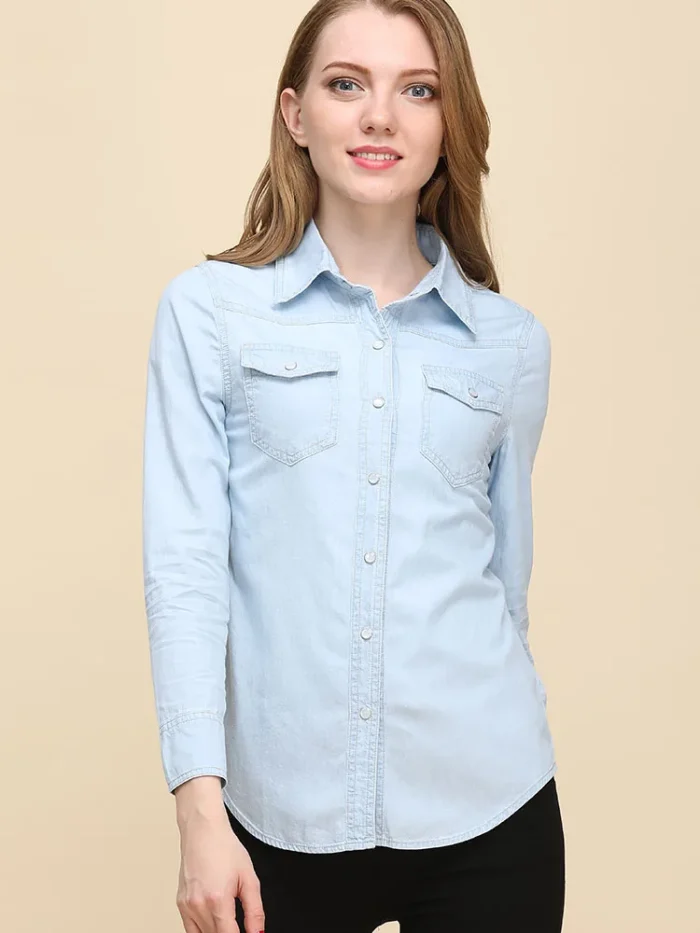 Autumn 2023 New Denim Shirts And Blouse For Women - Image 4