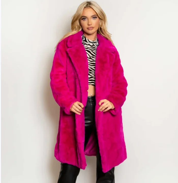 2023 New Ladies Fur Coat Faux Fur Long Coat Winter Warm - Image 6