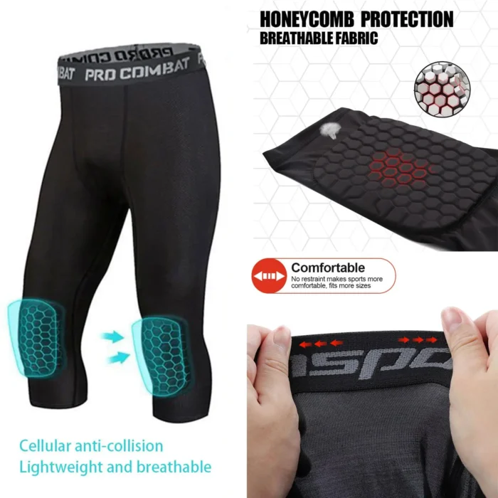 Men Compression Tight Leggings Running Sports Male Workout Bottoms Trousers - Image 4