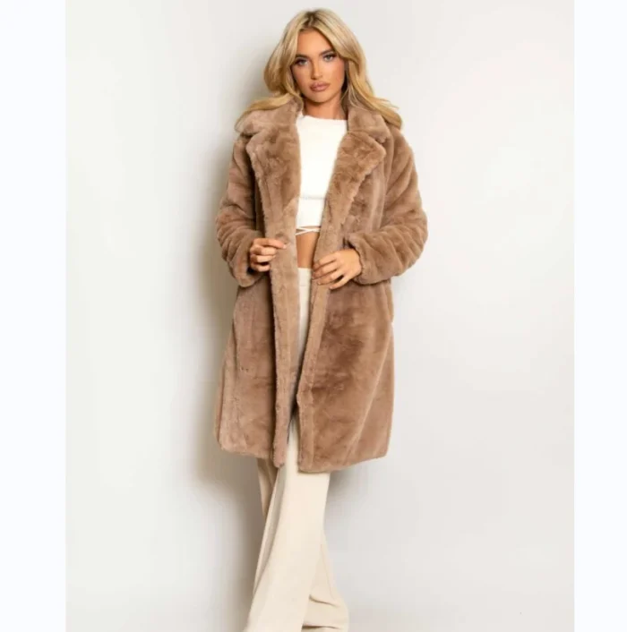 2023 New Ladies Fur Coat Faux Fur Long Coat Winter Warm - Image 3