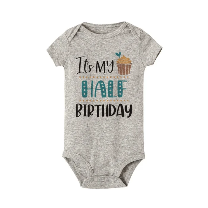 I'm Halfway To One Newborn Bodysuit Baby Birthday - Image 4