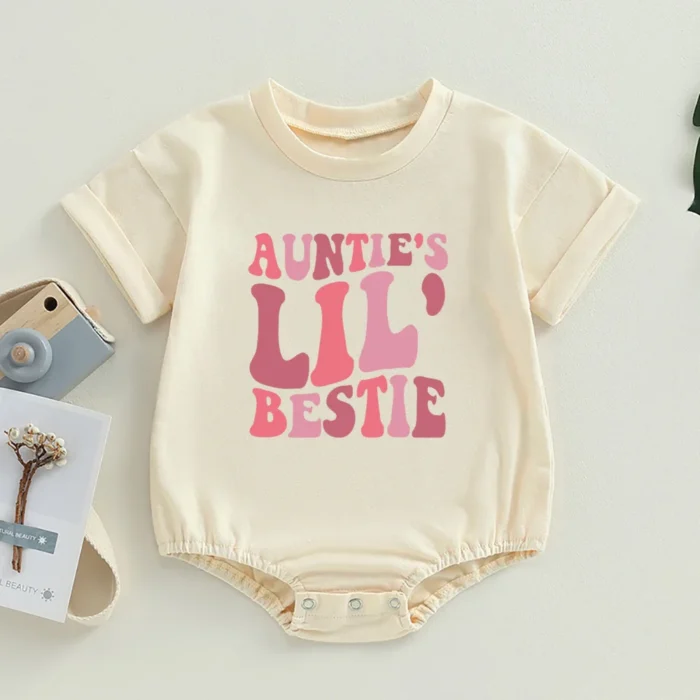 Auntie's Little Bestie Bubble Romper Newborn Baby - Image 6