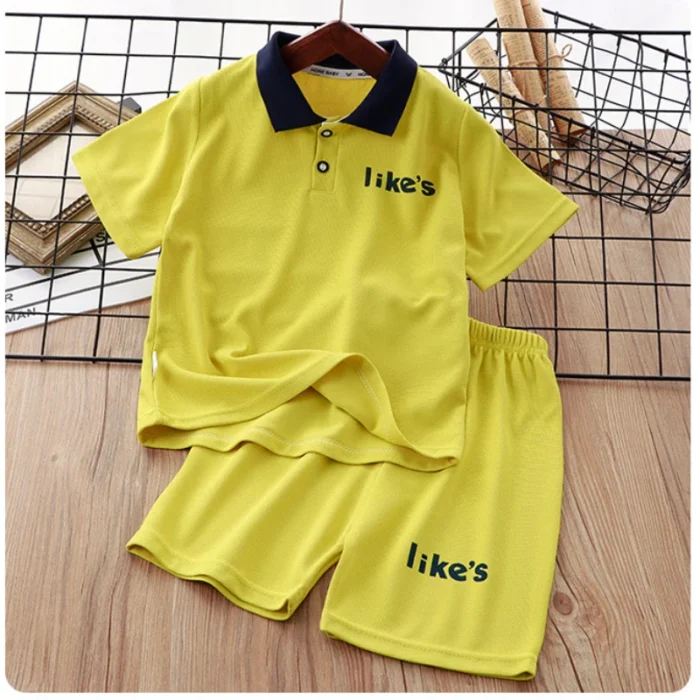 Summer Baby Boy Clothes Set Children Lapel Tshirts and Shorts 2pcs Suit Teenage - Image 6