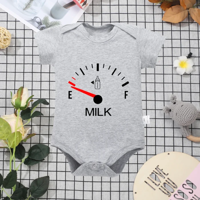 Hot White Cotton Baby Onesie Minimalist Print Top Sell - Image 3