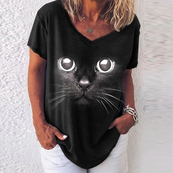 Fashion Woman Blouses 2022 T-shirt Women's 3d Cats