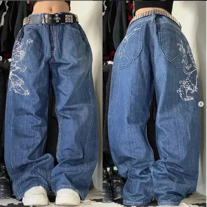 American Vintage Popular Straight Wide Leg Jeans Women - Image 4